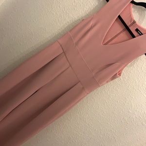 Pink tank jumpsuit w flared bottoms
